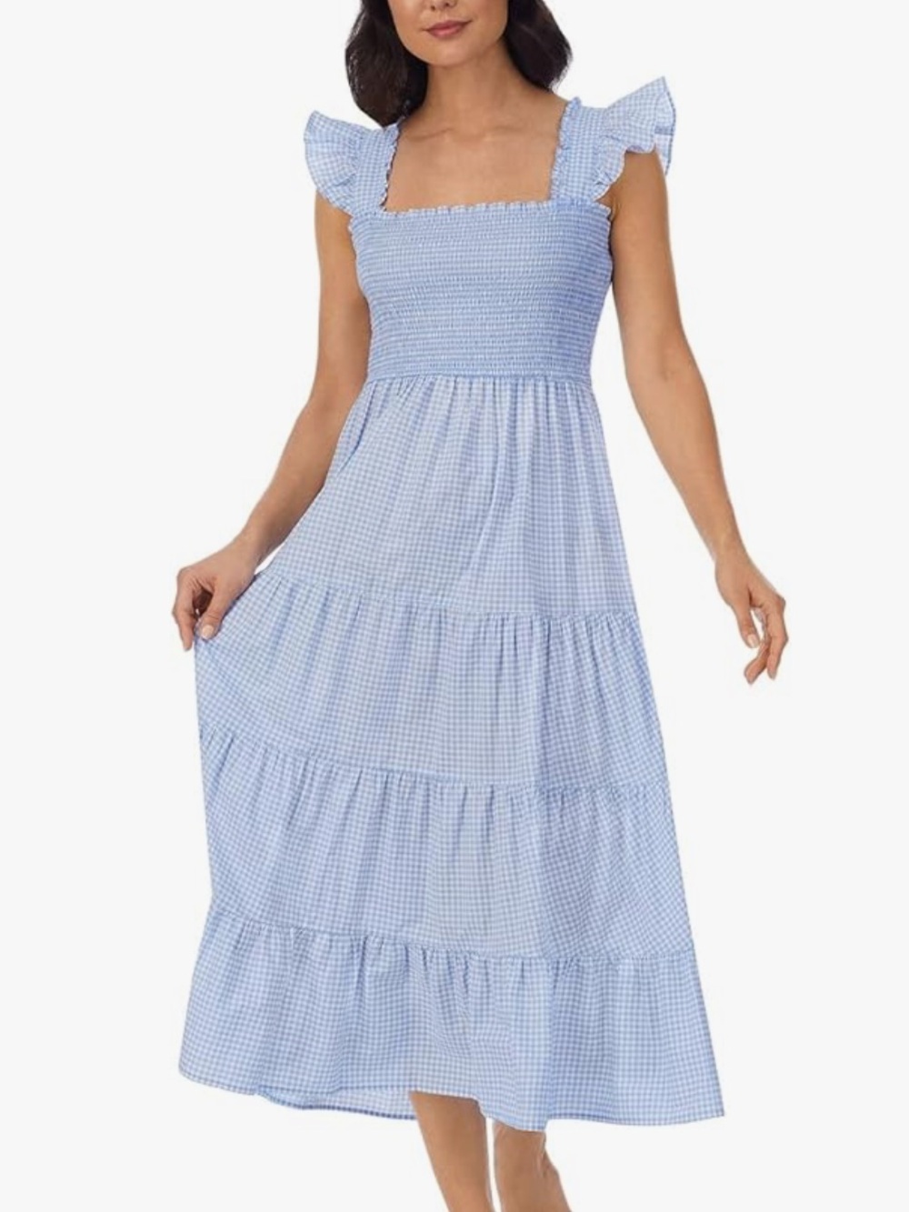 Eileen West Grace Blue Gingham Sleep Dress